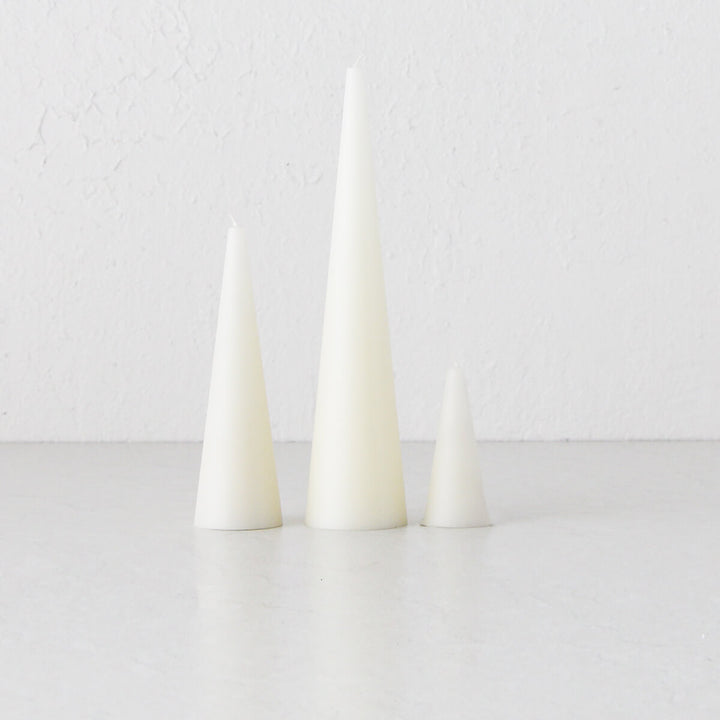 CONE CANDLE BUNDLE  |  WARM WHITE  |  SET OF 3