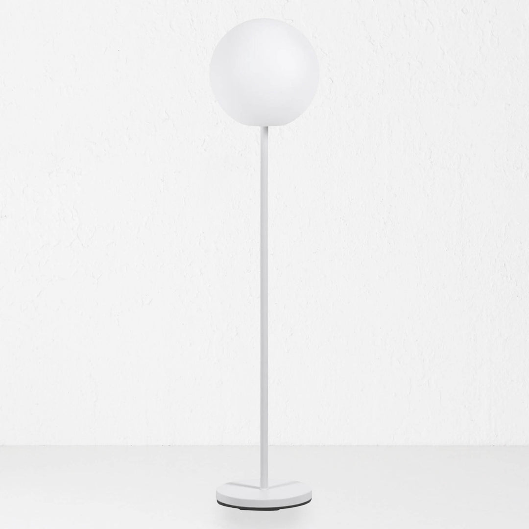 DINESH PORTABLE OUTDOOR LED FLOOR LAMP  |  WHITE + WHITE