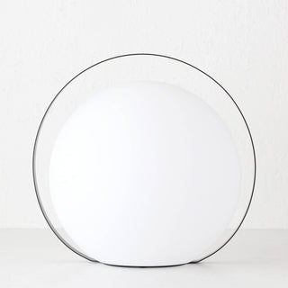 DINESH PORTABLE OUTDOOR LED LAMP | WHITE + BLACK  |  FRONT