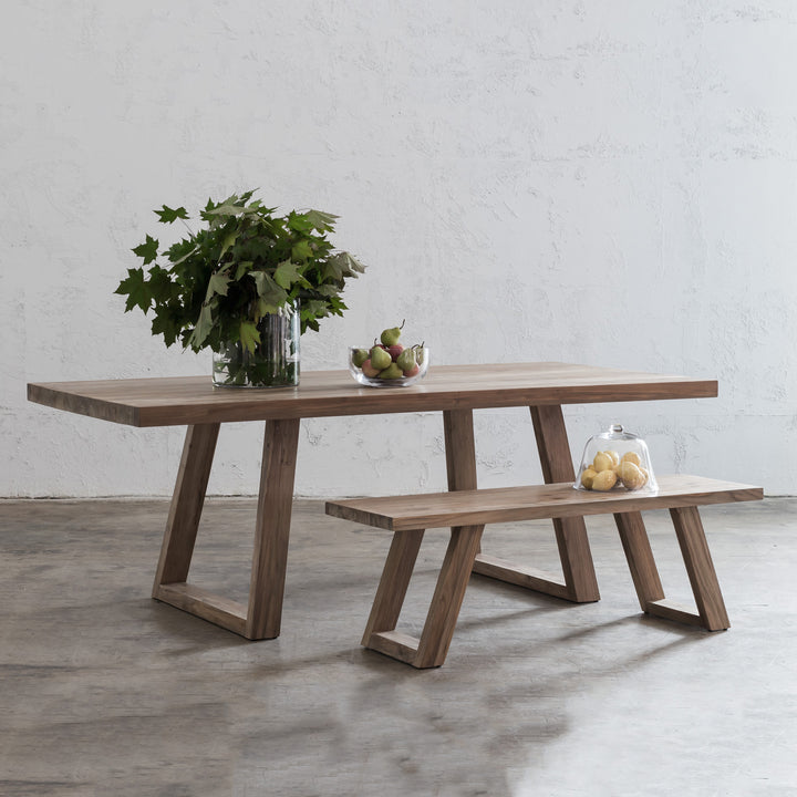 DALTON SCANDI LEG TEAK BENCH  |  RECYCLED TEAK BENCH |  BENCH SEAT