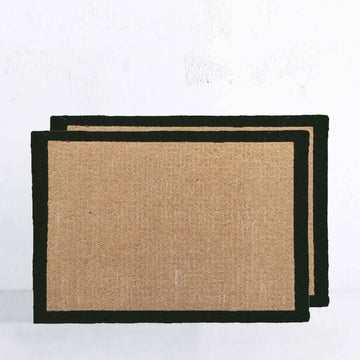 BLACK BORDER DOOR MAT BUNDLE X2  |  LARGE SIZE  |  76CM x 46CM