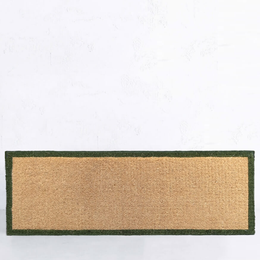 LIVING BY DESIGN EXCLUSIVE  |  OLIVE GREEN FRENCH BORDER DOORMAT  |  120CM x 40CM