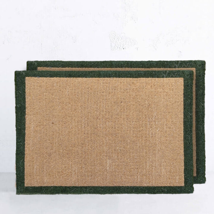 PRE ORDER | LIVING BY DESIGN EXCLUSIVE | OLIVE GREEN FRENCH BORDER DOORMAT BUNDLE x2 | 90CM x 66CM