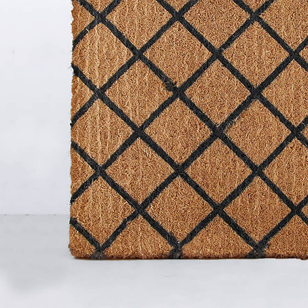 PRE ORDER | TRELLIS COIR DOOR MAT | FRENCH DOOR SIZE | 120CM x 40CM | BLACK