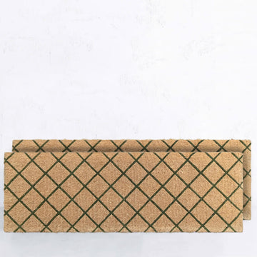 PRE ORDER | LIVING BY DESIGN EXCLUSIVE | OLIVE GREEN FRENCH TRELLIS DOORMAT BUNDLE x2 | 120CM x 40CM