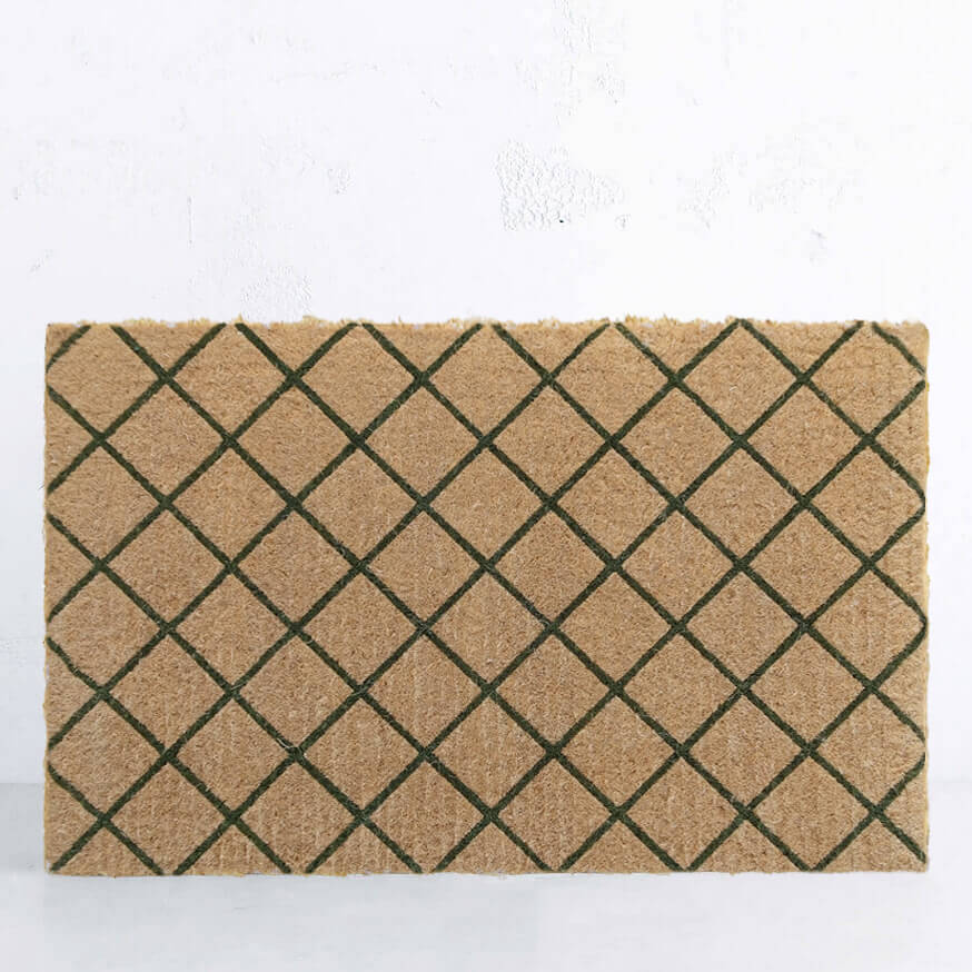 PRE ORDER | LIVING BY DESIGN EXCLUSIVE | OLIVE GREEN TRELLIS DOORMAT | 106CM x 66CM