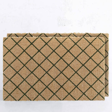 PRE ORDER | LIVING BY DESIGN EXCLUSIVE | OLIVE GREEN TRELLIS DOORMAT BUNDLE x2 | 106CM x 66CM