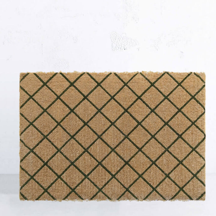 PRE ORDER | LIVING BY DESIGN EXCLUSIVE | OLIVE GREEN TRELLIS DOORMAT | 90CM x 66CM