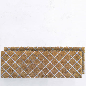 PRE ORDER | LIVING BY DESIGN EXCLUSIVE | WHITE FRENCH TRELLIS DOORMAT BUNDLE x2 | 120CM x 40CM