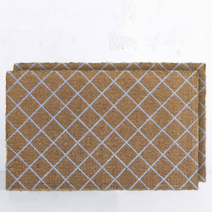 PRE ORDER | LIVING BY DESIGN EXCLUSIVE | WHITE TRELLIS DOORMAT BUNDLE x2 | 106CM x 66CM