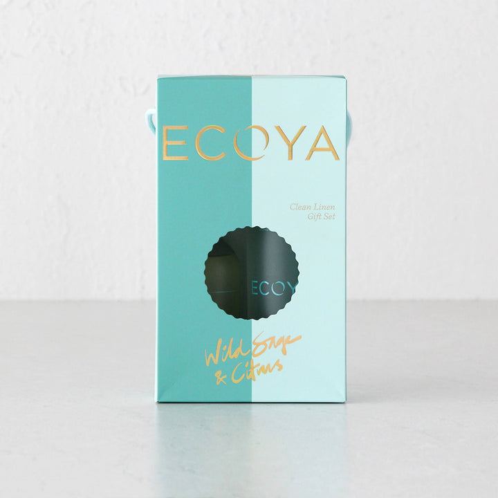 ECOYA HOLIDAY GIFT COLLECTION  |  CLEAN LINEN GIFT SET  |   WILD SAGE + CITRUS