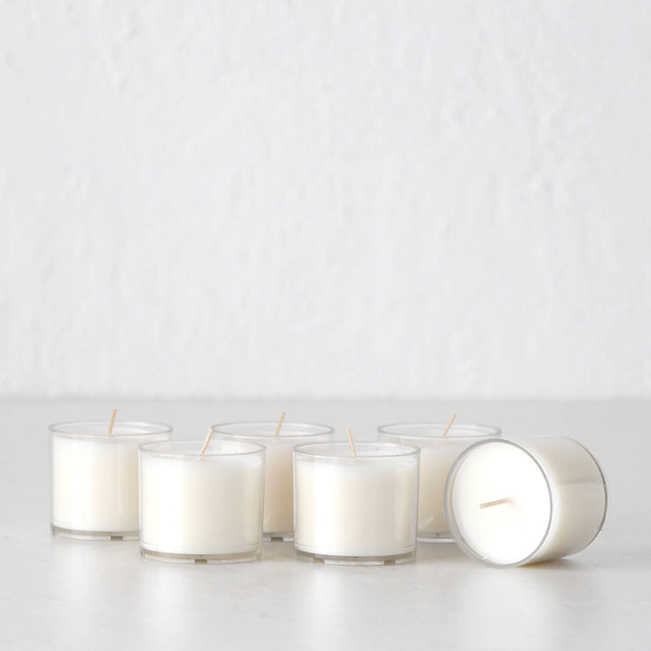 MINI GLASS SOY CANDLES SET OF 6  |  FRAGRANCE FREE