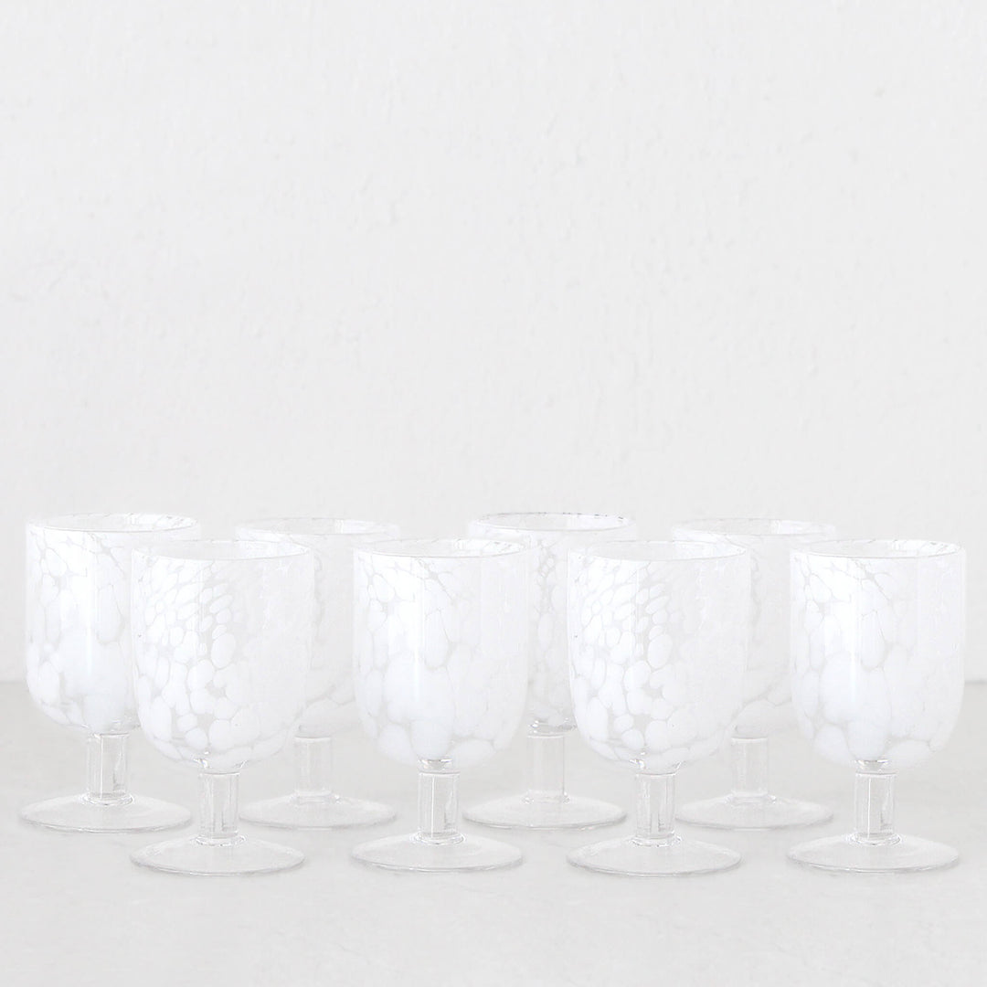 SAMARA GOBLET WINE GLASSES  |  SET OF 8  |  WHITE