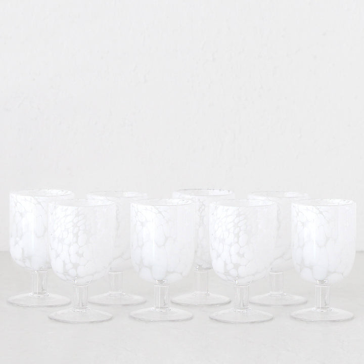 SAMARA GOBLET WINE GLASSES | SET OF 8 | WHITE