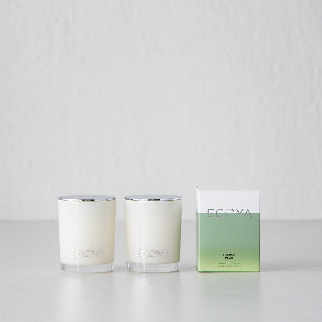 ECOYA MINI MADISON CANDLE  |  NATURAL SOY WAX CANDLE  |  FRENCH PEAR  |  BUNDLE OF 2
