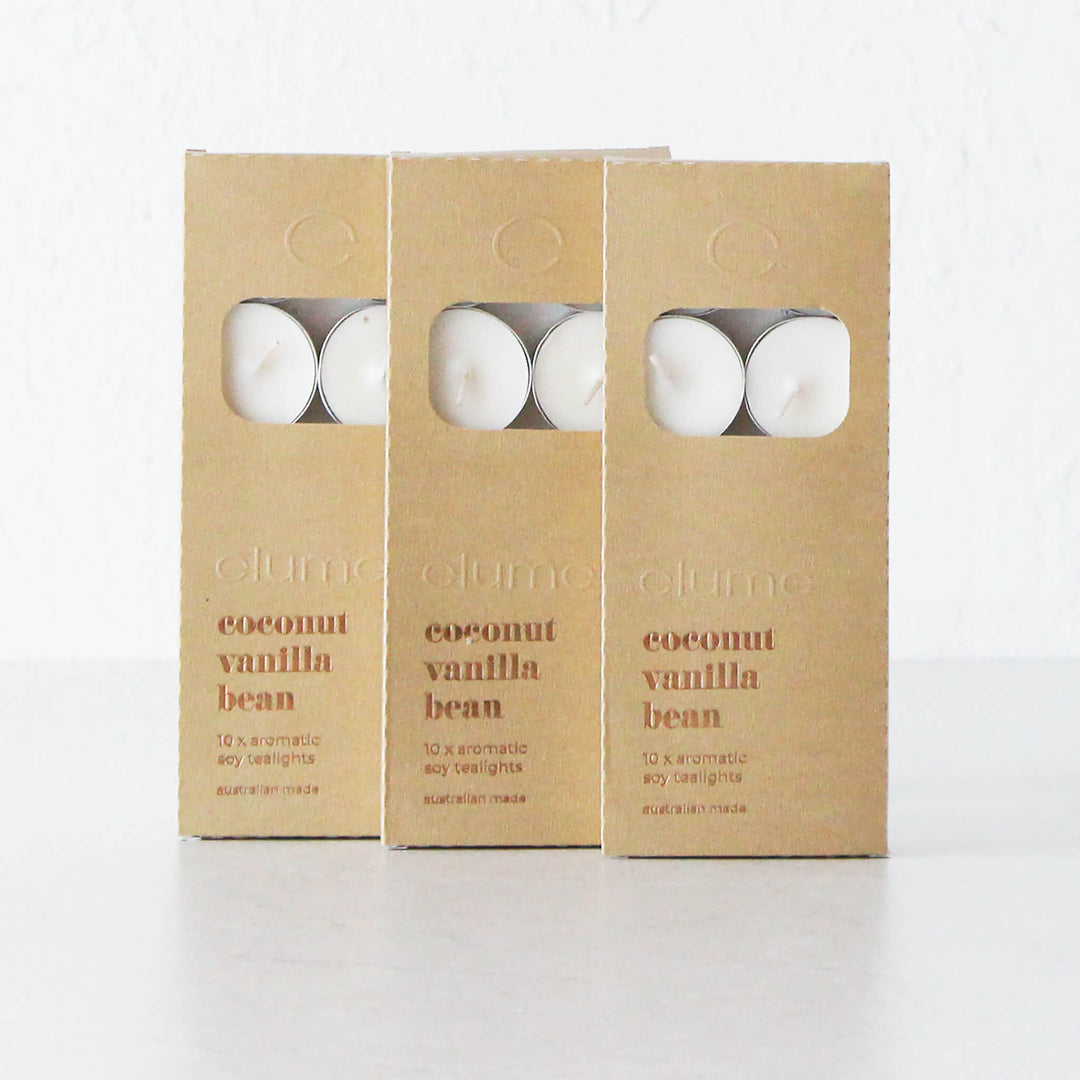 ELUME  |  LUXE TEALIGHT CANDLES SET OF 30  |  COCONUT VANILLA BEAN