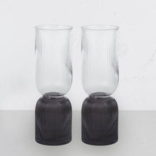ERWIN GLASS VASE | GREY + CHARCOAL | 10x32cm | BUNDLE x 2