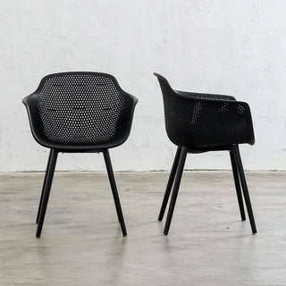 ETTA MESH WRAP INDOOR/OUTDOOR DINING CHAIR  |  ONYX BLACK