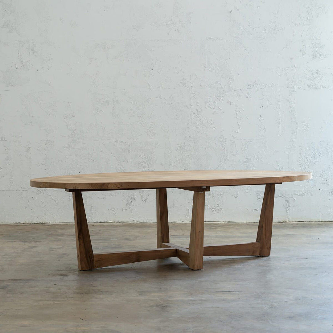 FLORENCE OVAL RECLAIMED TEAK OUTDOOR DINING TABLE  |  260CM