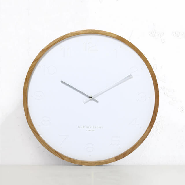 FREYA SILENT WALL CLOCK | CHARCOAL WHITE | 35CM DIAMETER  | SCANDI CLOCK