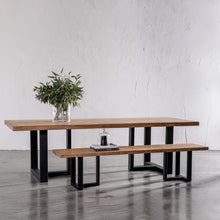 HALMSTAD INDOOR TEAK DINING TABLE |  2.2M WITH BENCH SEAT