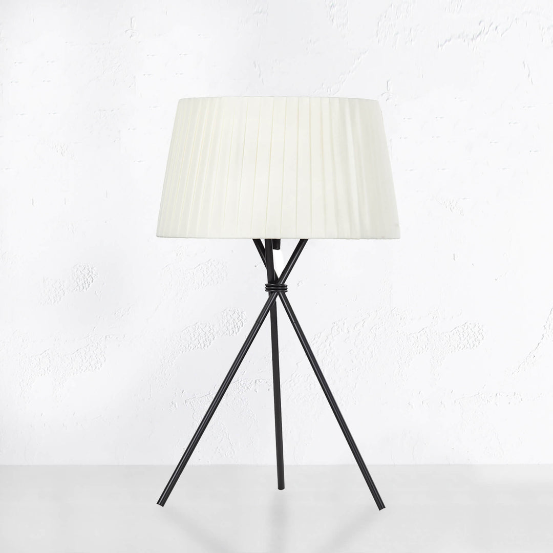 HARRIET TRIPOD TABLE LAMP  |  BLACK + CREAM