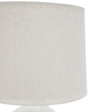 HESSIAN CIRCULAR TABLE LAMP  |  52CM  |  WHITE CLOSE UP