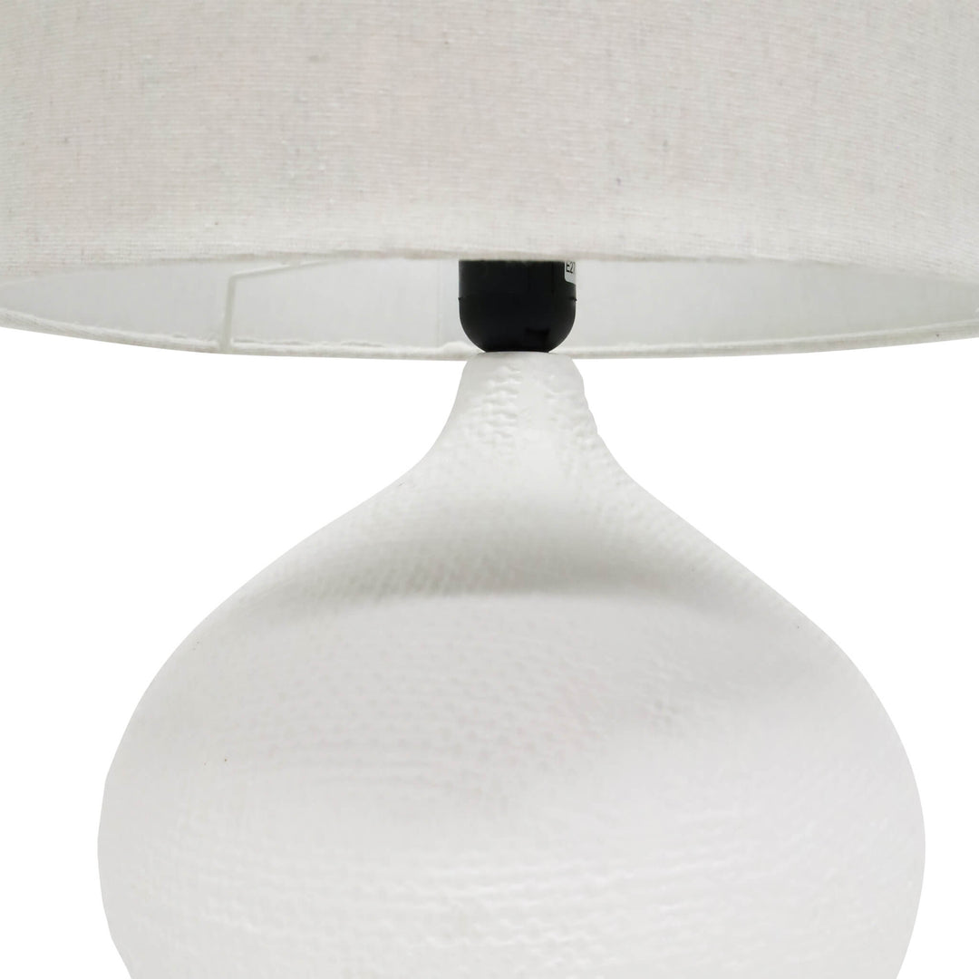 HESSIAN CIRCULAR TABLE LAMP  |  52CM  |  WHITE