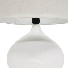 HESSIAN CIRCULAR TABLE LAMP  |  52CM  |  WHITE CLOSE UP