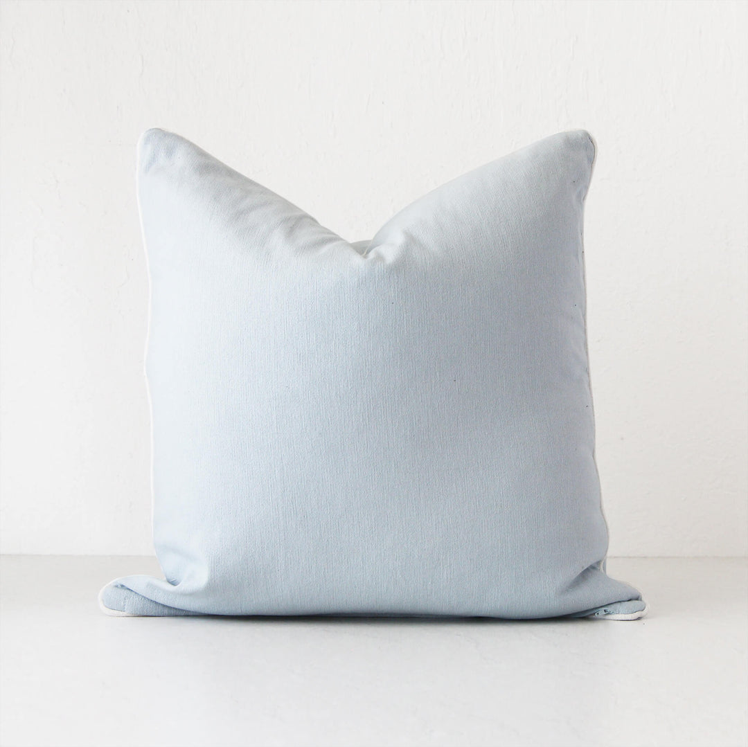 CANVAS CUSHION WITH WHITE PIPING  |  50 x 50cm  |  SKY BLUE