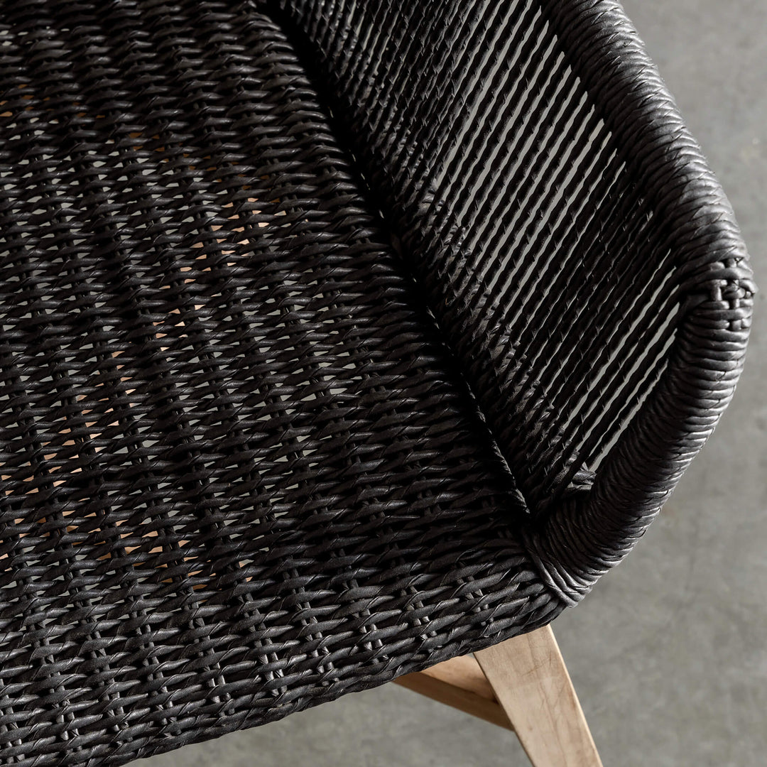PRE ORDER  |  INIZIA WOVEN RATTAN INDOOR / OUTDOOR DINING CHAIR  |  MONUMENT BLACK