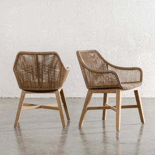 INIZIA WOVEN RATTAN INDOOR / OUTDOOR DINING CHAIR  |  WARM HUSK