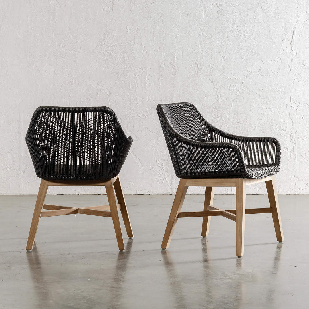 PRE ORDER  |  INIZIA WOVEN RATTAN INDOOR / OUTDOOR DINING CHAIR  |  MONUMENT BLACK