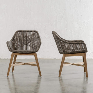 INIZIA WOVEN RATTAN INDOOR / OUTDOOR DINING CHAIR  |  PUMICE SHADOW