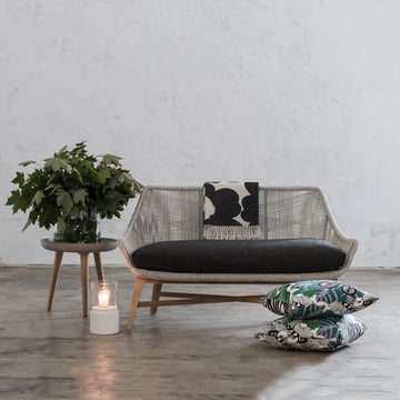 INIZIA WOVEN RATTAN INDOOR / OUTDOOR 2 SEAT SOFA  |  ASH GREY