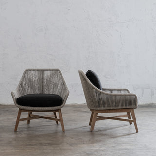 INIZIA OUTDOOR WOVEN LOUNGE CHAIR  |  ASH GREY  |  HAMPTONS MODERN RATTAN CHAIR