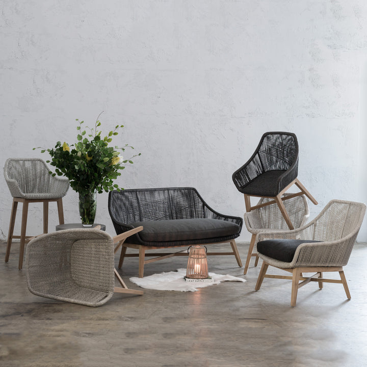 INIZIA OUTDOOR WOVEN LOUNGE CHAIR  |  ASH GREY  |  MODERN RATTAN