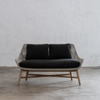 INIZIA WOVEN OUTDOOR 2 SEAT SOFA LOUNGE  |  ASH GREY  |  MODERN RATTAN