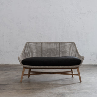 INIZIA WOVEN OUTDOOR 2 SEAT SOFA LOUNGE  |  ASH GREY  |  MODERN RATTAN