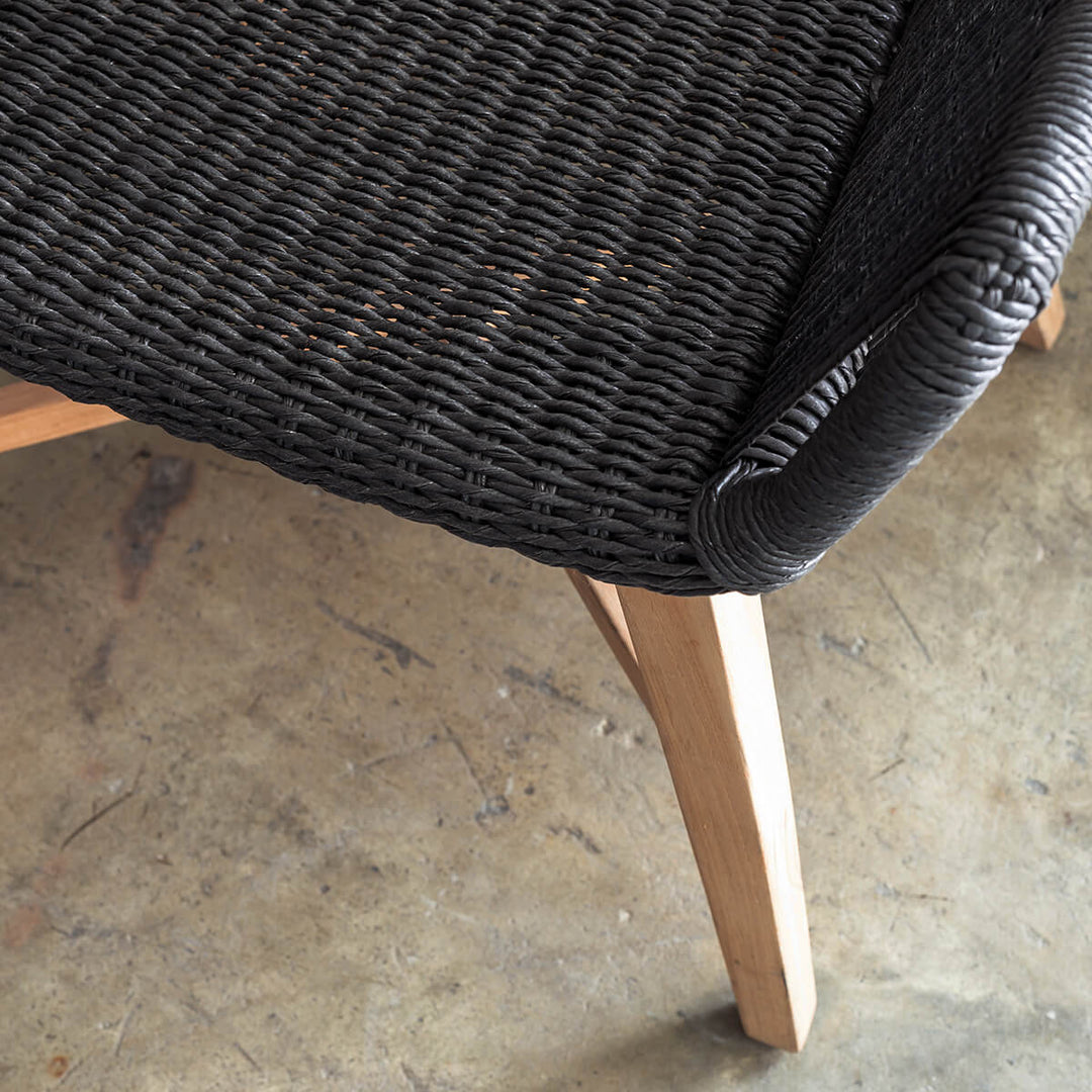 PRE ORDER  |  INIZIA WOVEN RATTAN INDOOR / OUTDOOR LOUNGE CHAIR  |  MONUMENT BLACK