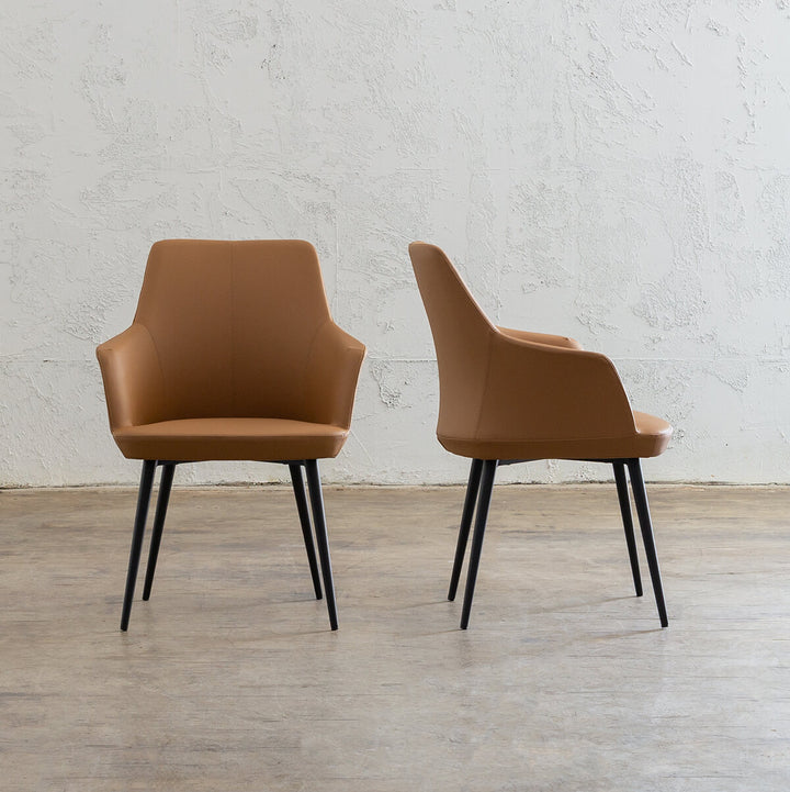 JAKOB CARVER CHAIR | FAUX LEATHER | SADDLE TAN