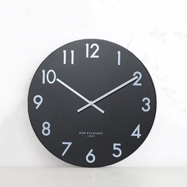 JACKSON SILENT WALL CLOCK | BLACK CLOCK | 30CM DIAMETER  |  STYLISH CLOCK FOR MODERN APARTMENT