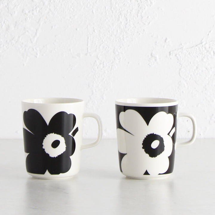 MARIMEKKO | JUHLA UNIKKO MUG 2.5DL | LIMITED EDITION | BLACK + WHITE | SET OF 2