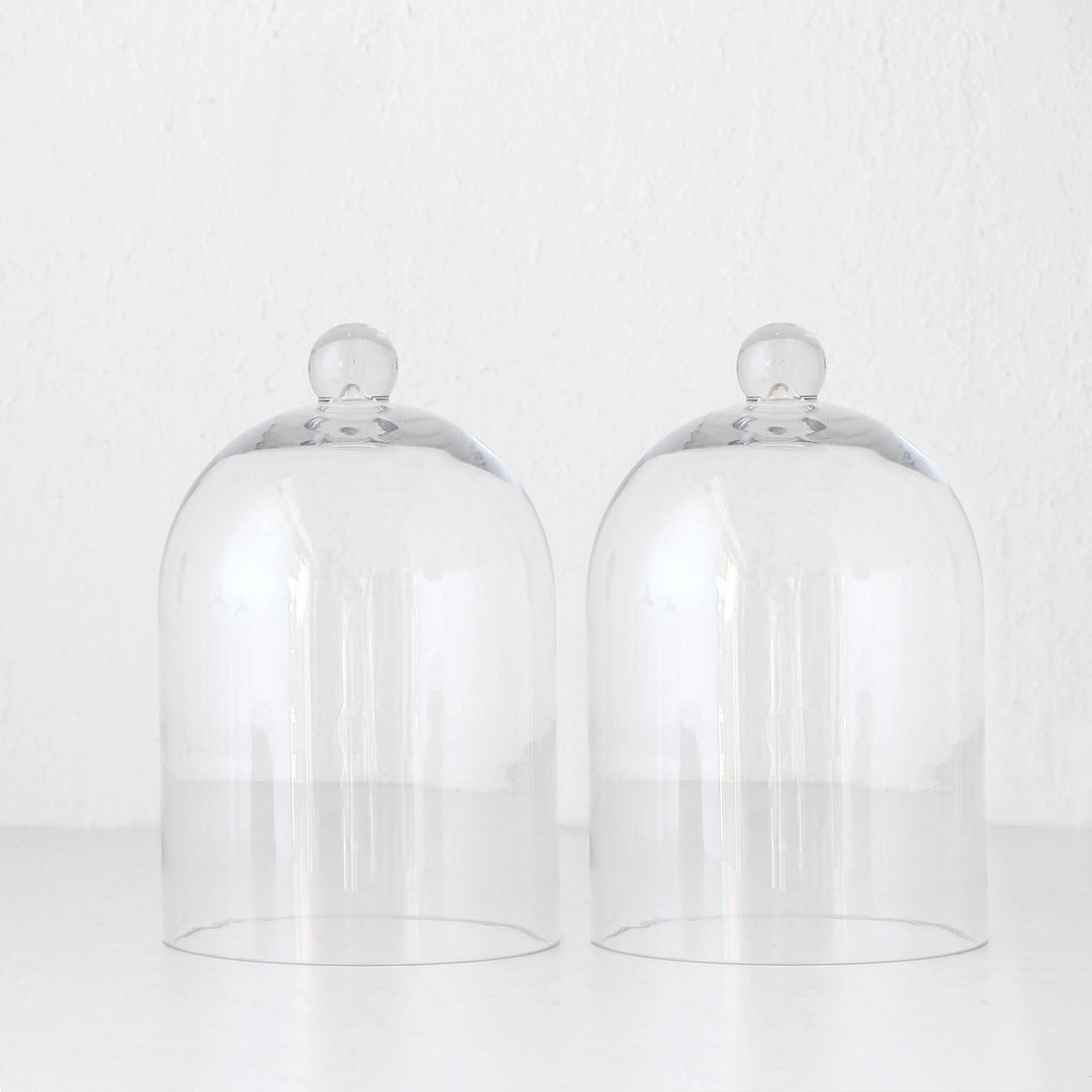 LIVING BY DESIGN CLEAR DOME CLOCHE BUNDLE X2  |  EXTRA LARGE  |  CLEAR GLASS