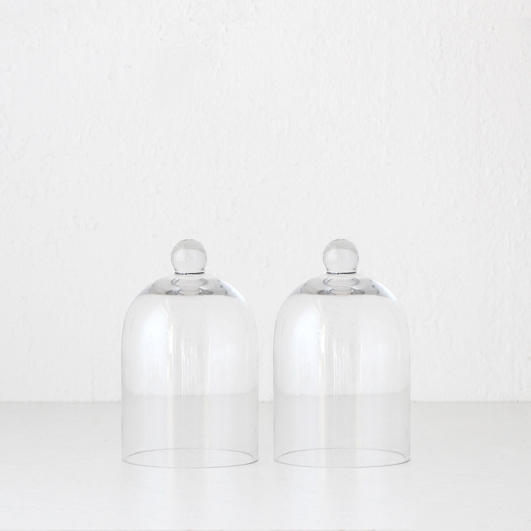 LIVING BY DESIGN CLEAR DOME CLOCHE BUNDLE X2 | LARGE | CLEAR GLASS