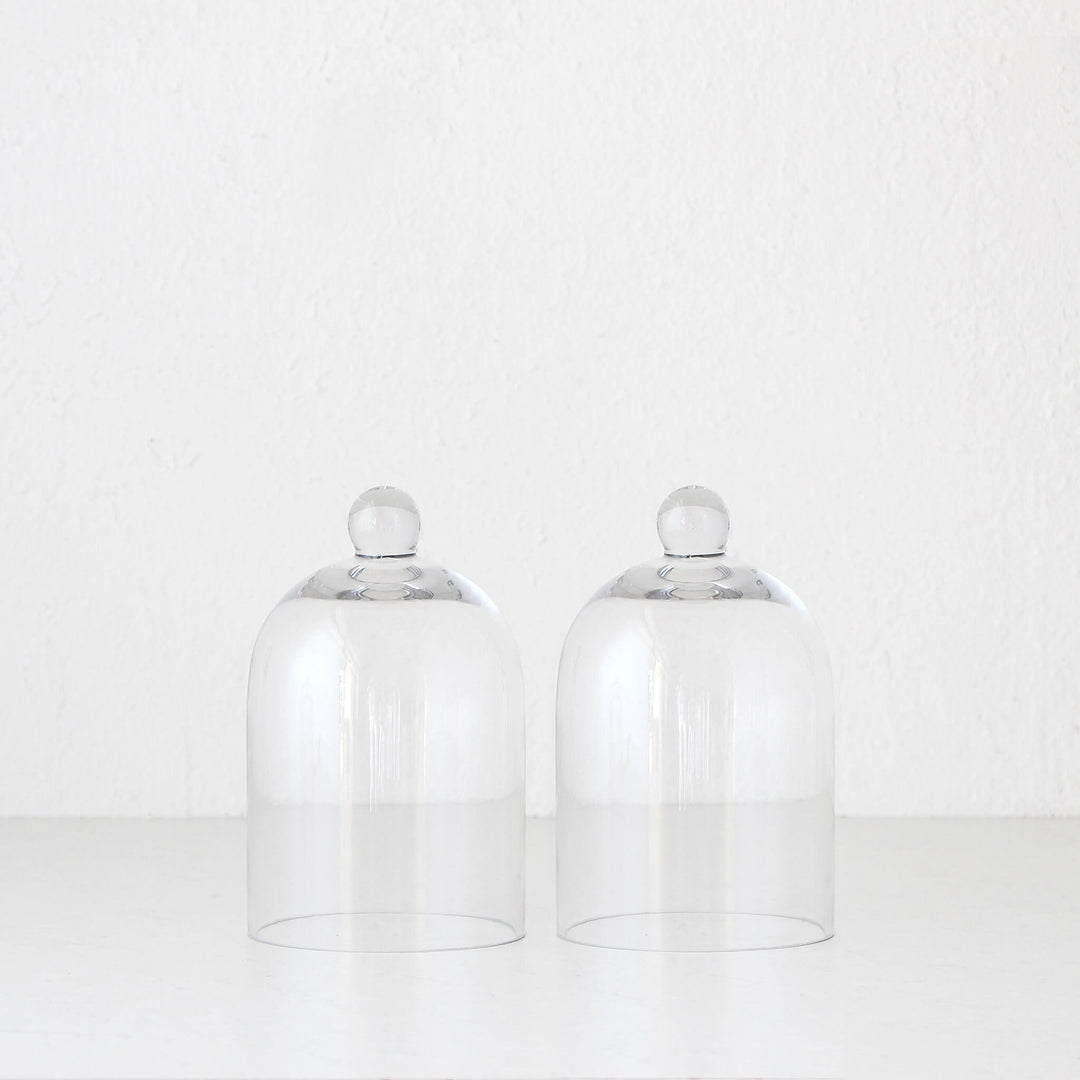 LIVING BY DESIGN CLEAR DOME CLOCHE BUNDLE X2  |  LARGE  |  CLEAR GLASS