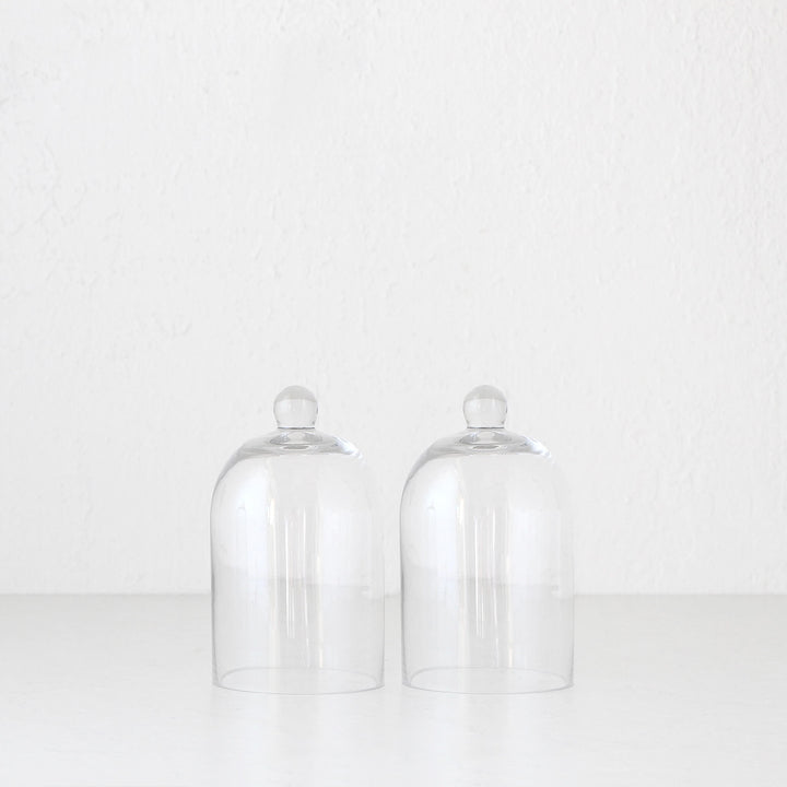 LIVING BY DESIGN CLEAR DOME CLOCHE BUNDLE X2 | MEDIUM | CLEAR GLASS