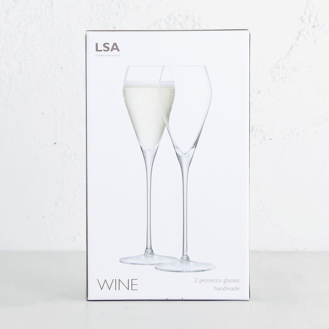 LSA PROSECCO OR CHAMPAGNE FLUTES  |  BOX SET OF 2 GLASSES