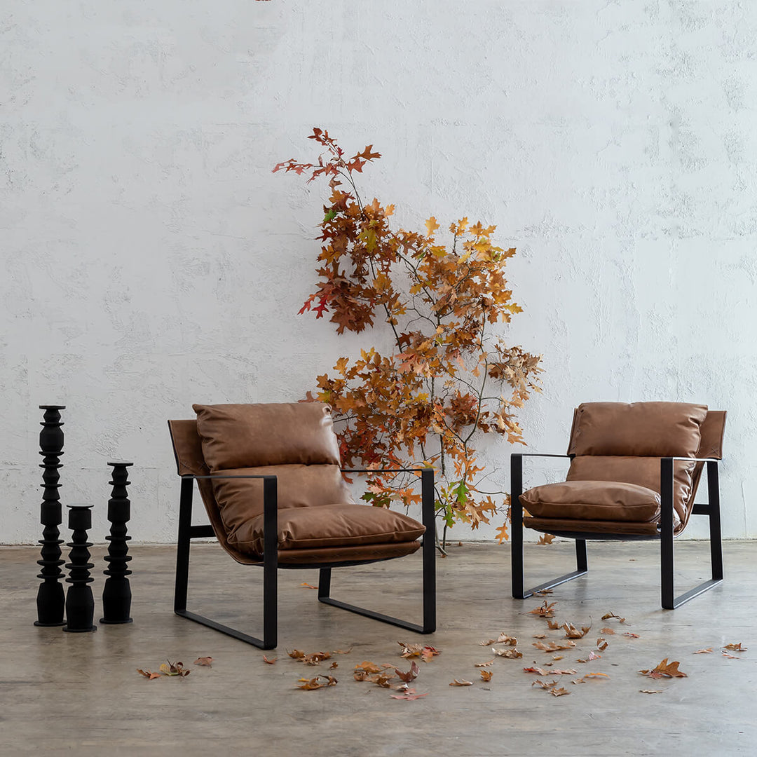 PRE ORDER  |  LAURENT LEATHER ARM CHAIR PACKAGE  |  COGNAC LEATHER  |   2 X LAURENT CHAIRS