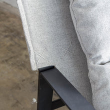 LAURENT ARM CHAIR  |  COBBLESTONE ASH  |  FABRIC OCCASIONAL LOUNGE CHAIR FABRIC CLOSE UP